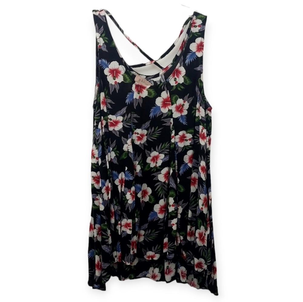 Philosophy Junior's Size XS Tank Top Shirt Blouse Floral Hawaiian Vacation